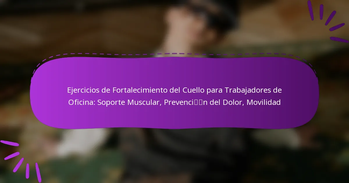 Ejercicios de Fortalecimiento del Cuello para Trabajadores de Oficina: Soporte Muscular, Prevención del Dolor, Movilidad