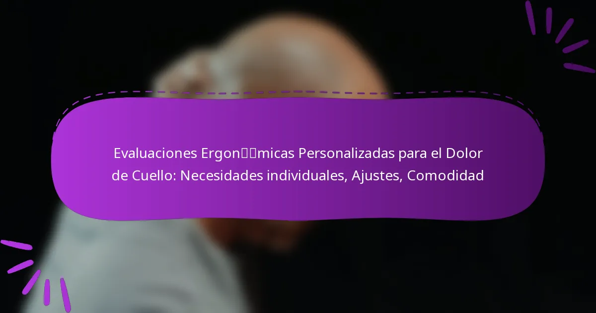 Evaluaciones Ergonómicas Personalizadas para el Dolor de Cuello: Necesidades individuales, Ajustes, Comodidad