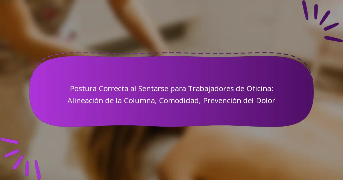 Postura Correcta al Sentarse para Trabajadores de Oficina: Alineación de la Columna, Comodidad, Prevención del Dolor