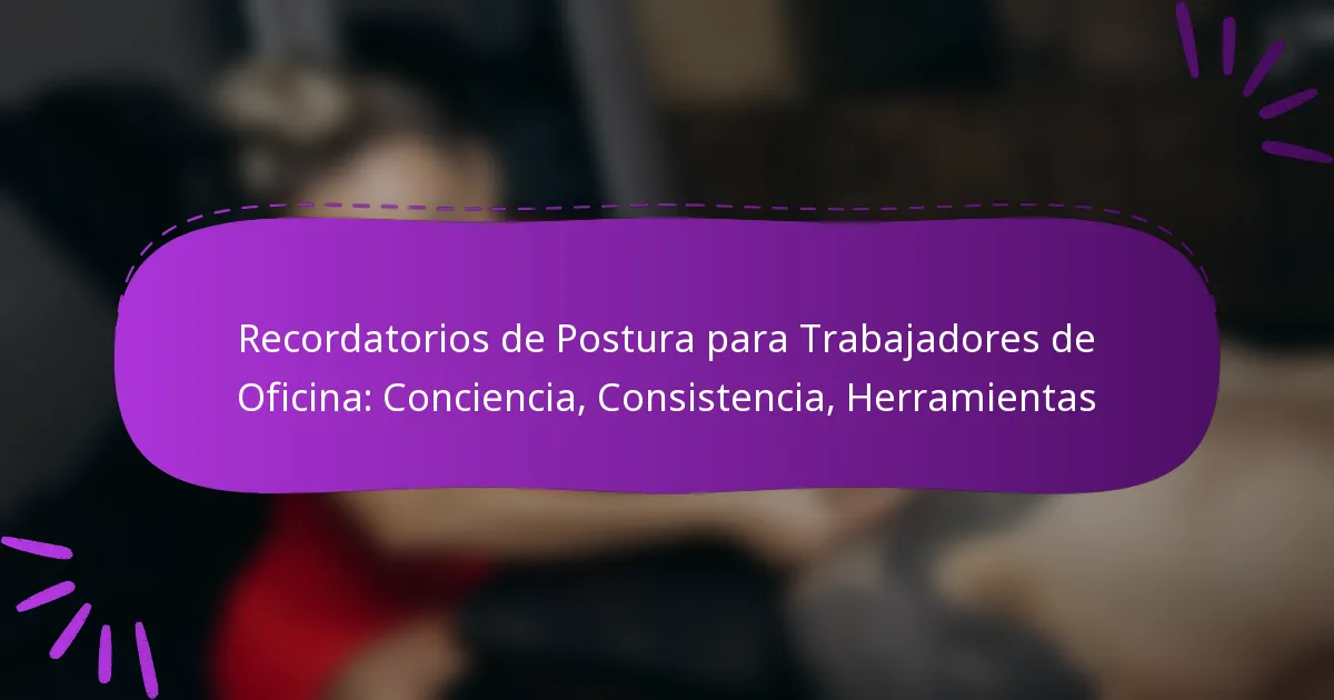 Recordatorios de Postura para Trabajadores de Oficina: Conciencia, Consistencia, Herramientas