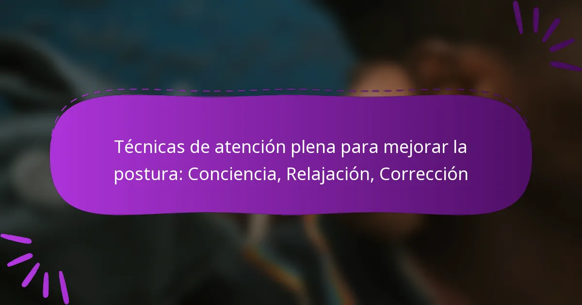 Técnicas de atención plena para mejorar la postura: Conciencia, Relajación, Corrección